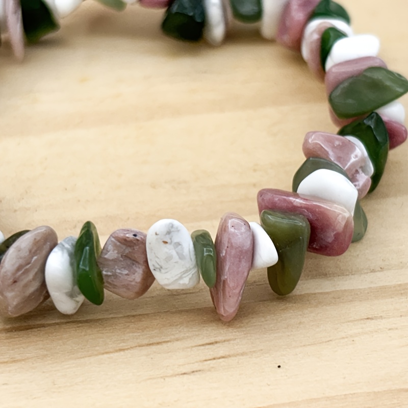 Irregular Crystal Bracelet, Vibrant Crushed Stone Design